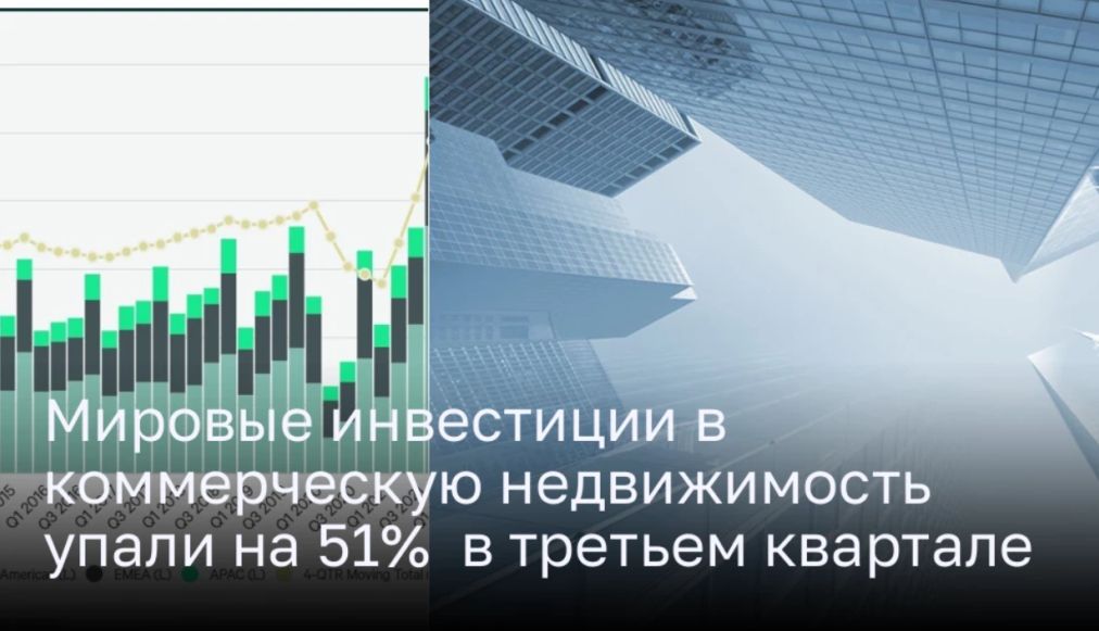 Мировые инвестиции в коммерческую недвижимость упали на 51%  в третьем квартале