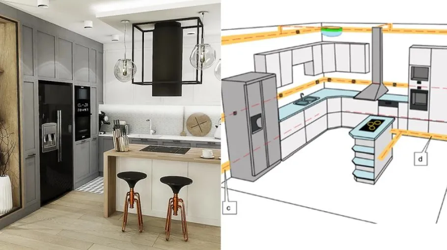 Как правильно разместить розетки для холодильника и другой бытовой техники на кухне