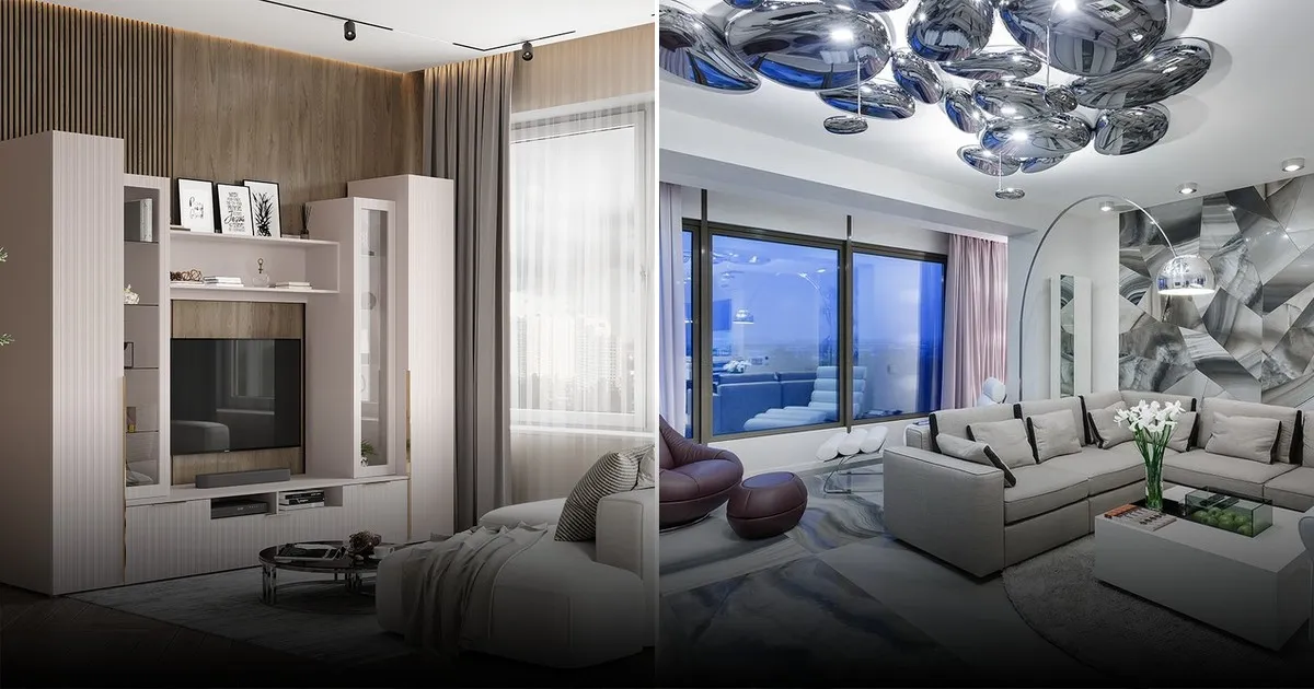 Гостиная в стиле мебельного шоурума исчезает благодаря правилу нечётности